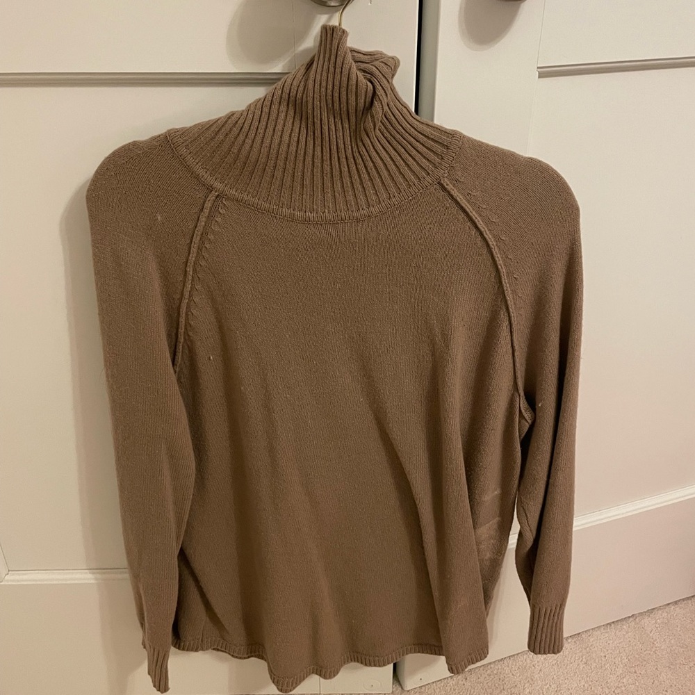 Tan turtleneck sweater